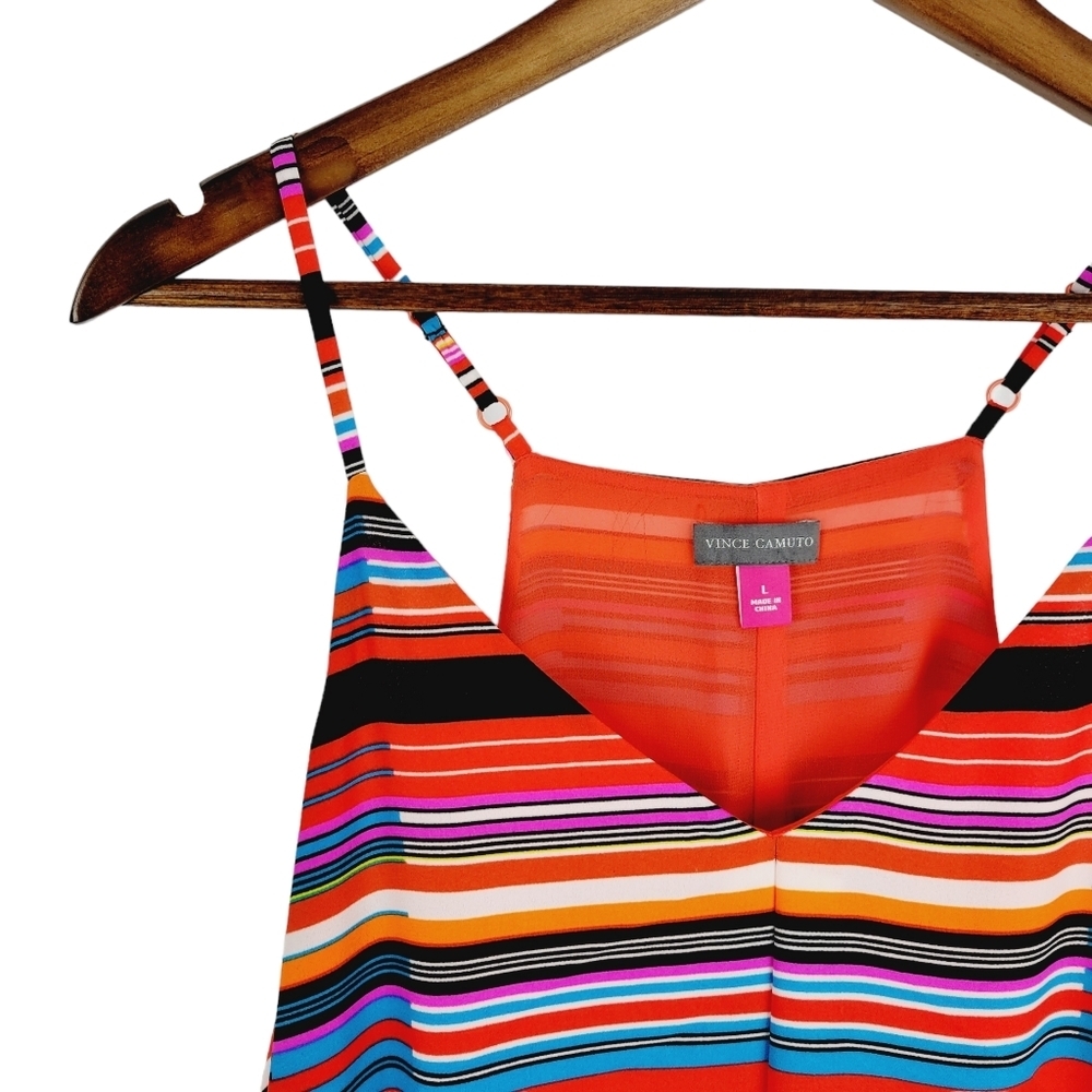 ❤️ Vince Camuto striped multicolored dress size L - Picture 3 of 14